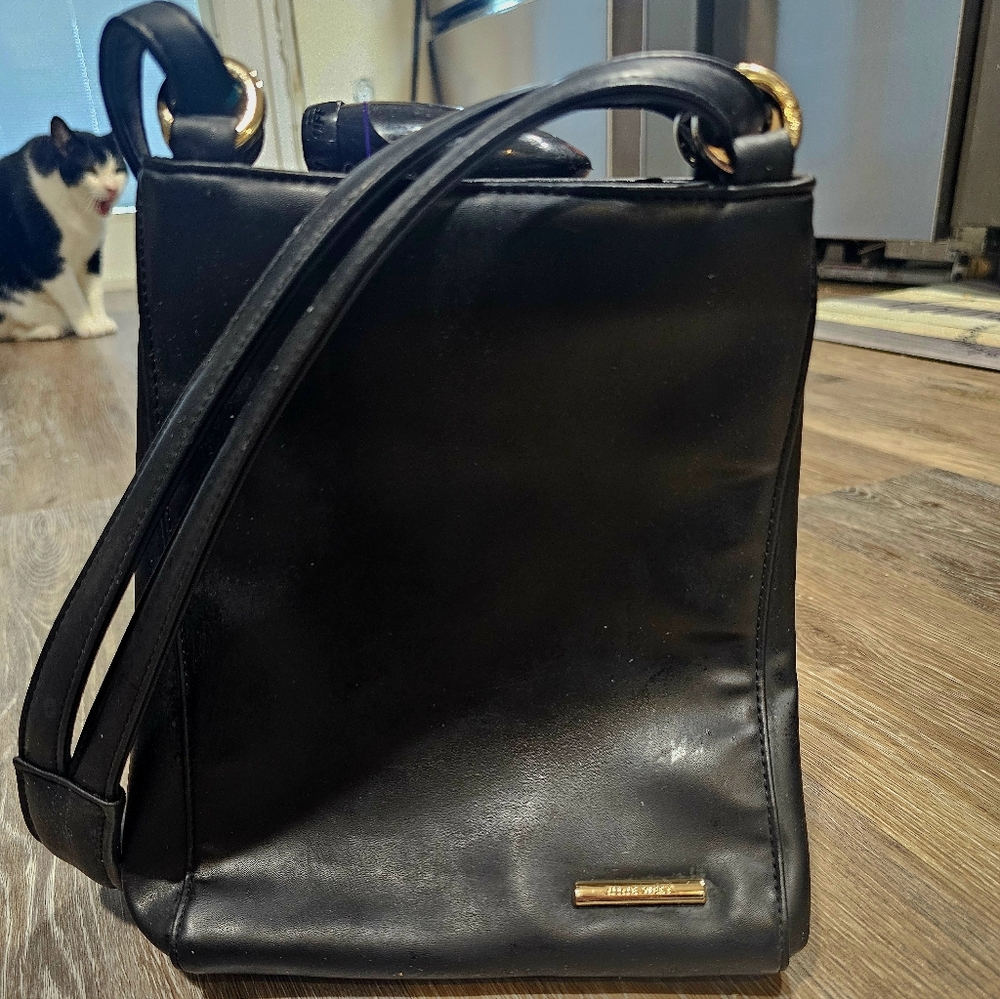 Nine West Black Leather Shoulder Bag